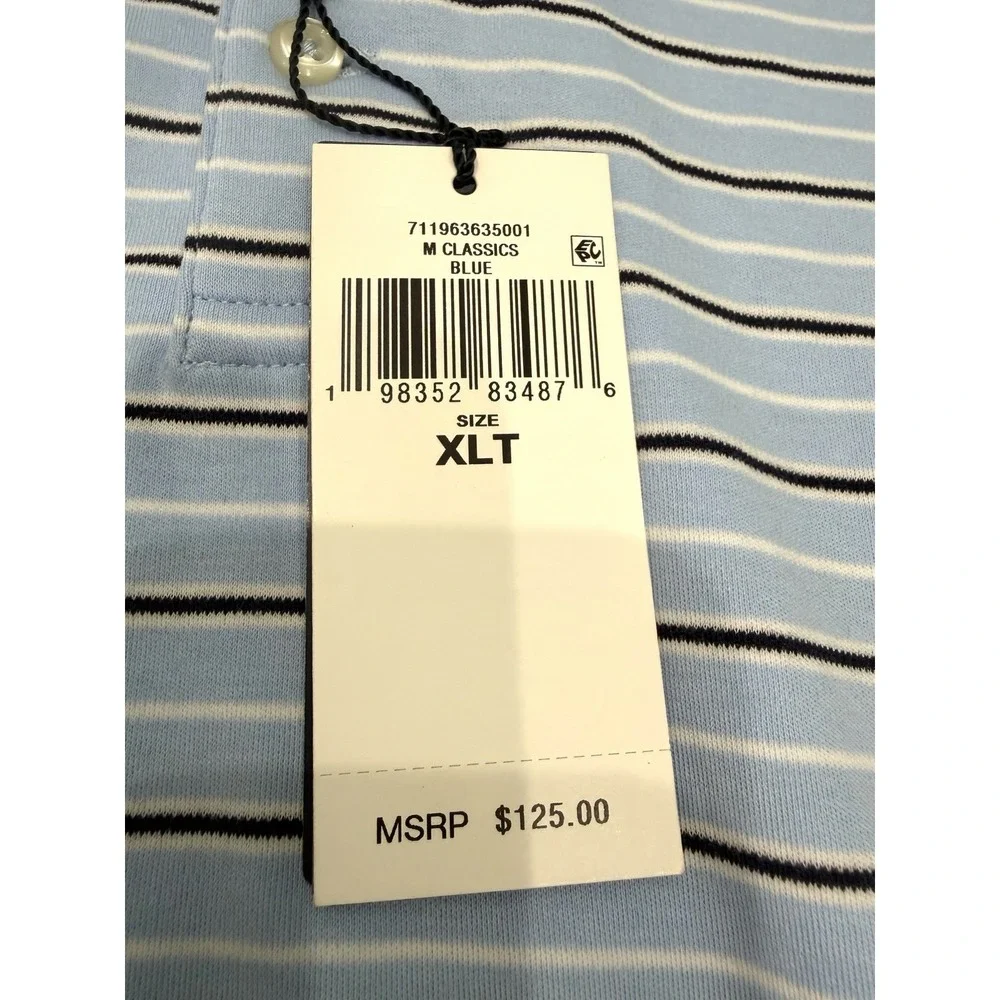 Polo Ralph Lauren Men's Polo Classic Fit Blue Stripes 100 Cotton Size XLT NWT
